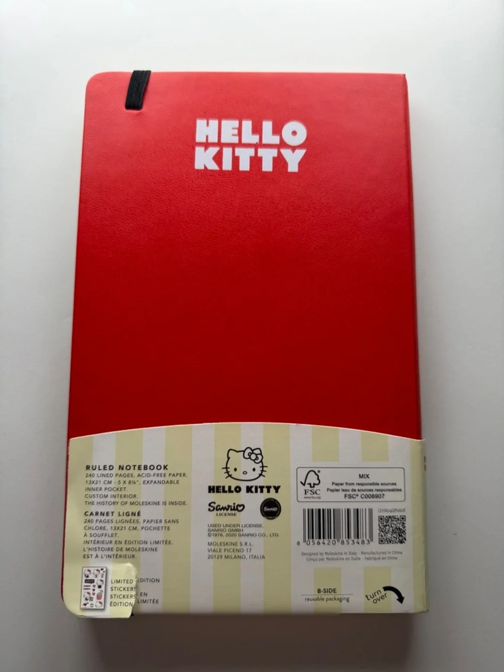 Moleskine Hello Kitty Limited Edition Large Ruled Notebook NWT